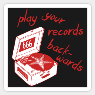 Play Your Records Backwards Blood Red Sticker